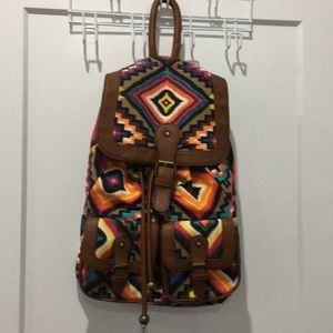 Geometric print backpack
